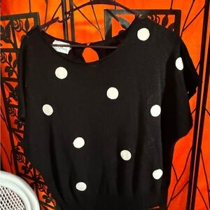 Black Sweater with White Polka Dots